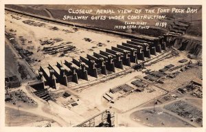 Glasgow Montana Fort Peck Dam Construction Real Photo Postcard AA11645