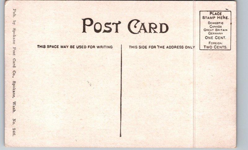 c1910 Masonic Temple Coeur D’Alene Idaho ID Postcard