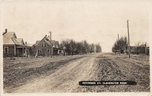 H43/ Clearwater Kansas RPPC Postcard c1910 Residence Street Homes