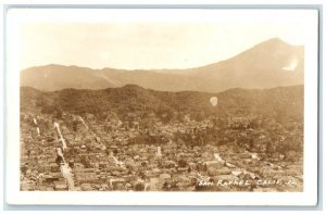 c1940's Aerial View City Mountain San Rafael California CA  RPPC Photo Postcard