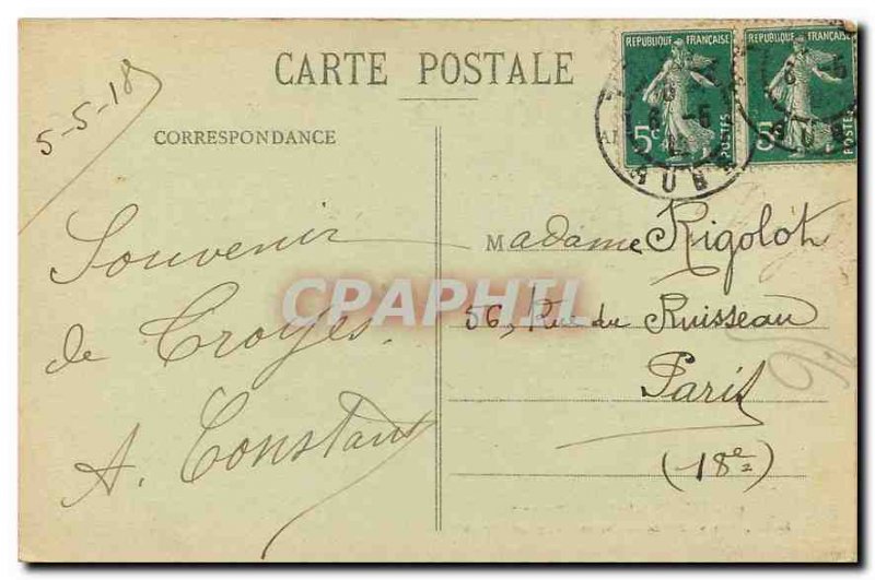 CARTE Postal Troyes Old Garden Chevreuse Wine Vase Bronze Sculptor Briden Trojan