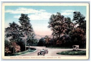 Kansas City Missouri MO Postcard Santa Fe Trail Marker Penn Valley Park c1920s