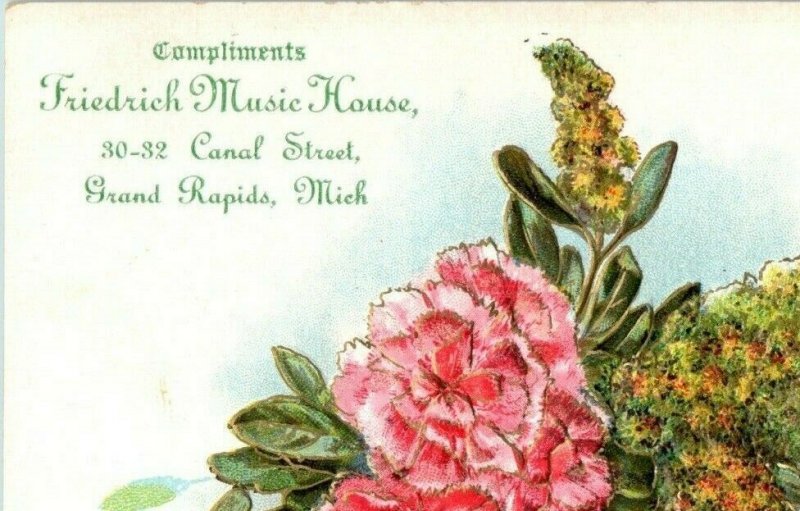 C.1910 Friedrich Music House Grand Rapids Michigan Vintage Postcard P77 