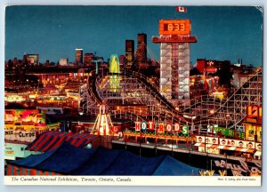 1960 Toronto Ontario Canada Vintage Postcard Canadian National Exhibition Night