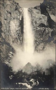 Yosemite National Park Bridal Veil Falls Pillsbury 1036 Real Photo Postcard