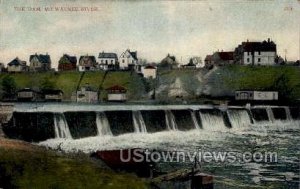 Milwaukee River Dam - Wisconsin WI Postcard
