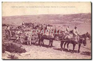 Old Postcard Militaria Camp of Larzac The maneuvers Artillery Battery 75 chan...