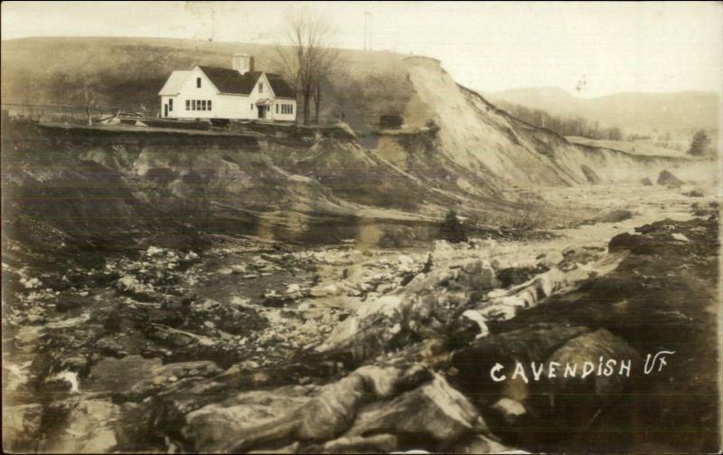 Cavendish VT 1927 Flood Real Photo Postcard #6