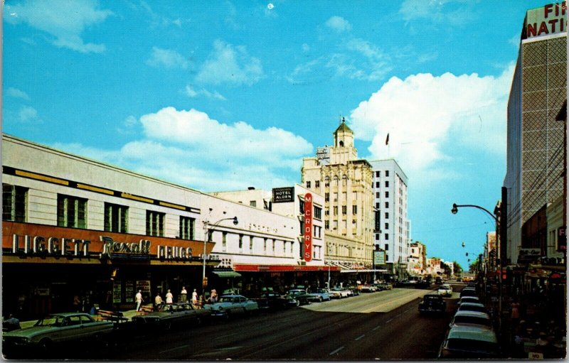 LOT OF 2 - St. Petersburg FL c1950s Chrome Postcard Downtown - Cars - posted