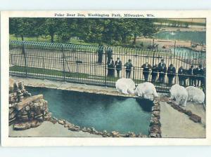 Unused W-Border POLAR BEAR PIT AT PARK Milwaukee Wisconsin WI H2415