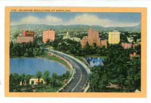 CA - Los Angeles. Wilshire Boulevard Street Scene at Westlake Park ca 1931