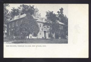 NEW ATHENS OHIO FRANKLIN COLLEGE MAINS BUILDING VINTAGE POSTCARD