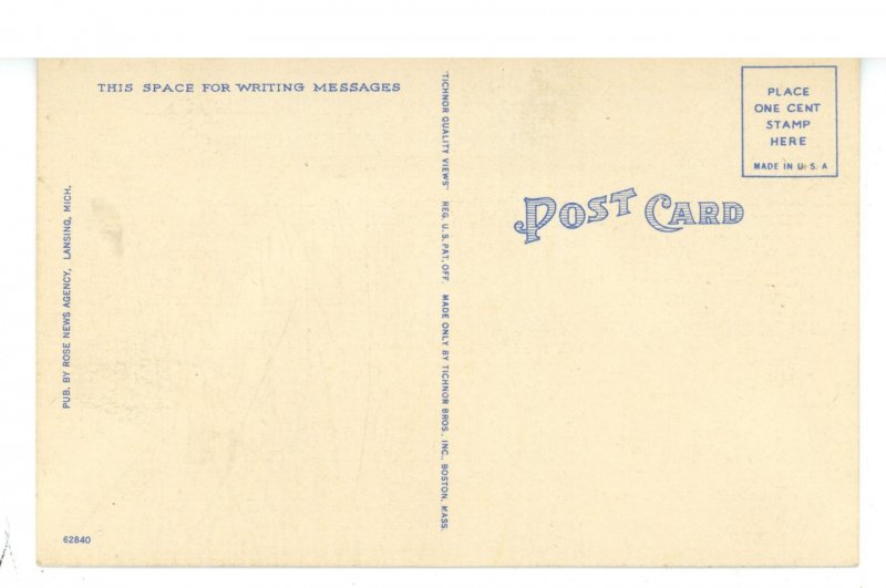 MI - Lansing. Capitol Ave. looking North, Masonic Temple, Olds Hotel & Tower