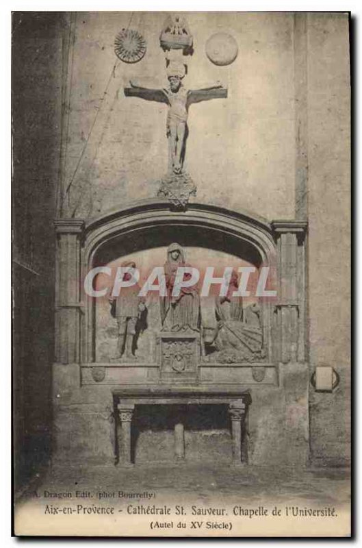 Old Postcard Aix en Provence Cathedrale St. Sauveur Chapel Altar University o...