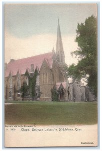 1905 Chapel Wesleyan University Building Tower Ground Middletown CT Postcard