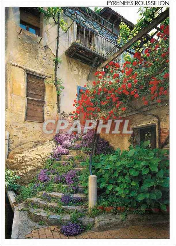 Postcard Modern Pyrenees Roussillon Maison Fleurie in Old Vernet (Conflent) S...