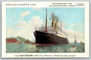 Holland America Line  TSS Rotterdam  Postcard