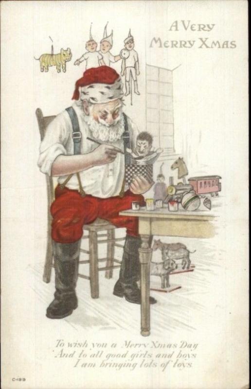 Christmas - Santa Claus Toy Shop Jack in the Box C-199 c1910 Postcard