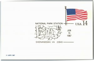 National Park Station Shenandoah VA c1987 U.S. Postal Service Postcard C68