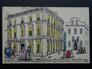Somerset BATH Beau Nash House & Theatre Royal Artist Impression c1905 Postcard