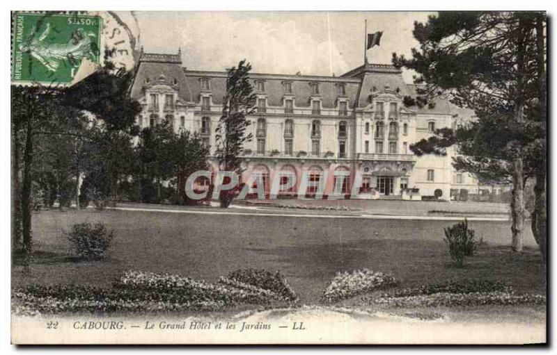 Old Postcard Cabourg Grand Hotel and Gardens