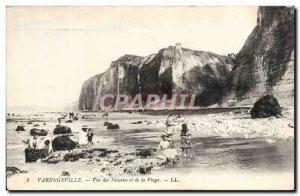 Old Postcard Varengeville View of cliffs and the beach