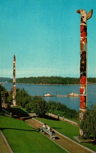 Canada British Columbia Nanaimo Georgia Park Totem Poles and War Canoes
