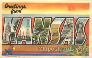 Kansas, USA Large Letter State Unused 