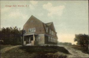 Warren RI Grange Hall c1910 Postcard