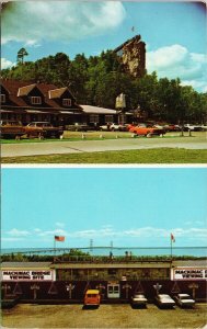 Castle Rock St. Ignace MI Barn near Mackinac Bridge Info Postcard G57