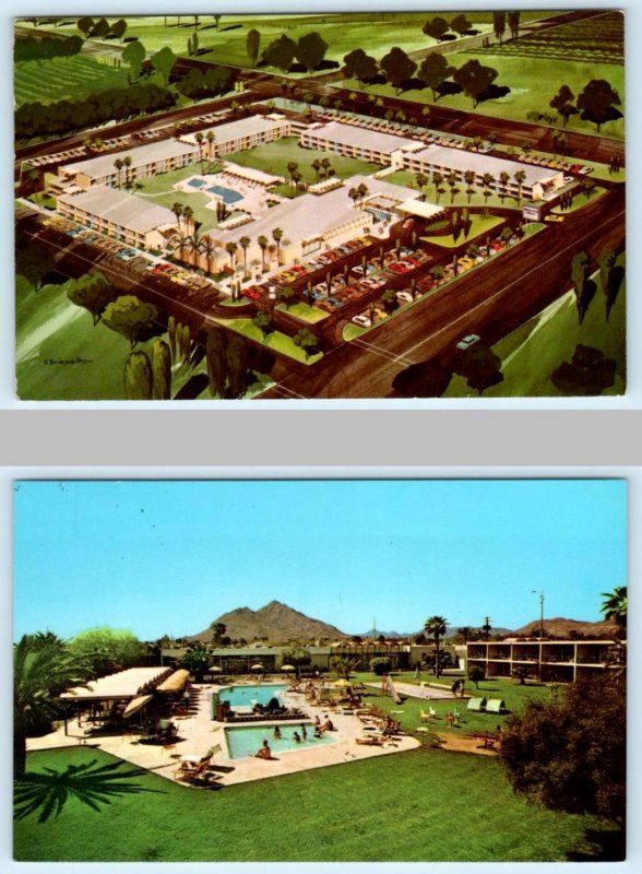 2 Postcards SCOTTSDALE, AZ ~ Pool EXECUTIVE HOUSE ARIZONIAN Hotel 1960s Postcard