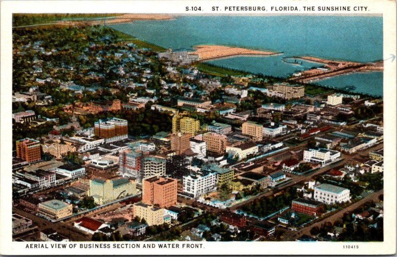 Florida St Persburg Aerial View Of The Sunshine City Curteich