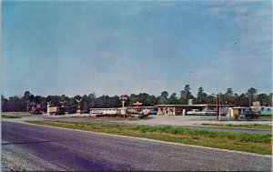 Postcard AL Athens TK's Motel Grocery Truck Shop Roadside Classic Cars 1960s S74
