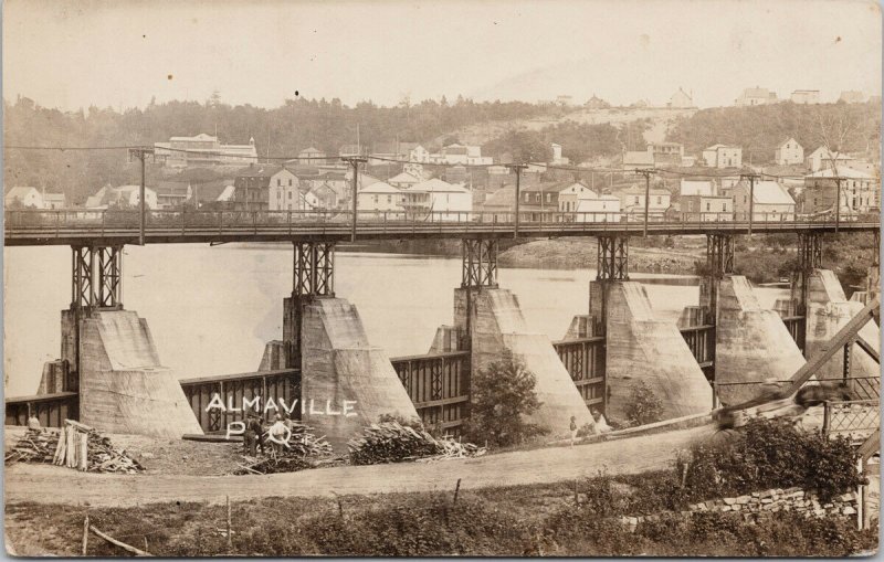 Almaville PQ Quebec Bridge c1921 Shawinigan Falls Cancel RPPC Postcard G97