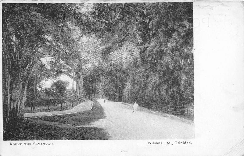 Round The Savannah, Trinidad, Early Postcard, Unused