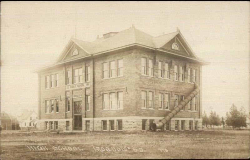 Iroquois SD High School c1910 Real Photo Postcard