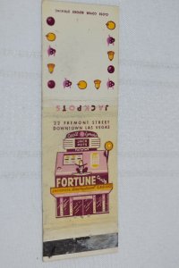 Fortune Club Downtown Las Vegas White 20 Strike Matchbook Cover