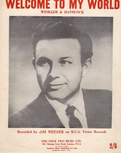 Welcome To My World Jim Reeves 1960s Sheet Music