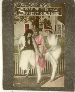 PRETTY GIRL WOMAN WOMEN c1910 Postcard