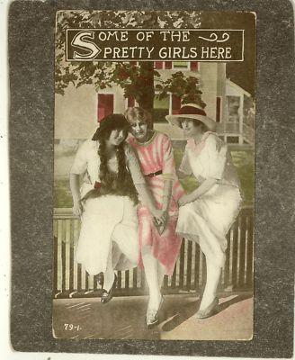 PRETTY GIRL WOMAN WOMEN c1910 Postcard