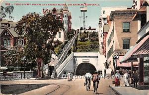 Third Street Tunnel and Angels Flight Los Angeles, California, CA, USA 1909 