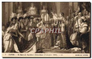 Old Postcard Napoleon 1st David's coronation at Notre Dame Louvre Museum Paris