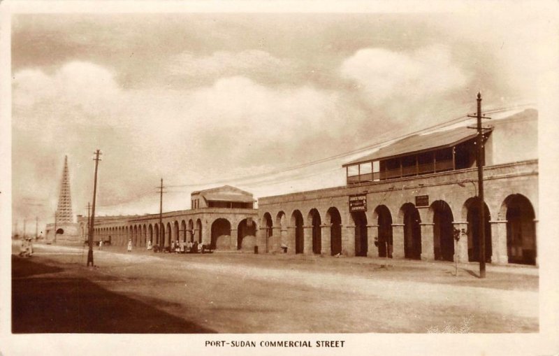 RPPC Port-Sudan Commercial Street Africa c1920s Vintage Photo Postcard