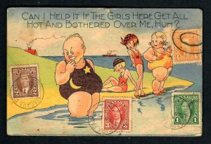 #790o Registered 1938 Comic Beach Girls & Boy Hot & Bothered, Stamps #231-236 C5