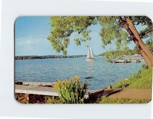 Postcard Vacationer's paradise, Greetings From Sister Lakes, Michigan