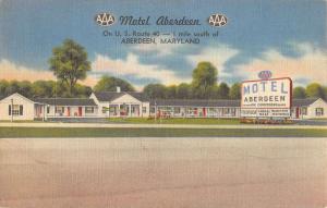 Aberdeen Maryland Motel Street View Antique Postcard K39409