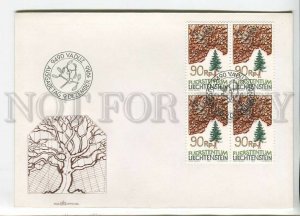 446027 Liechtenstein 1986 year FDC wood and trees block of four stamps
