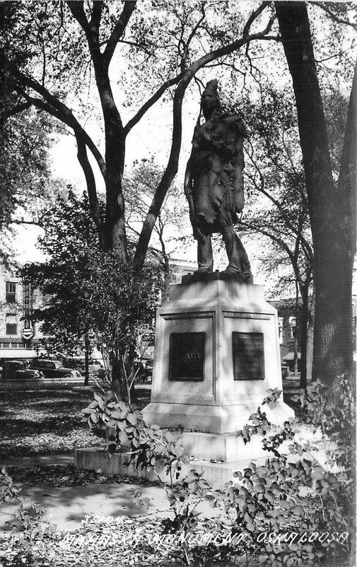 1940s Mahaska Monument Oskaloosa Iowa RPPC real photo postcard 9831