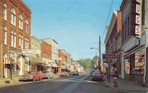 Downtown Street Scene Drug Store Lewisburg West Virginia 1970 postcard