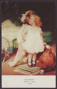St Bernard,Child,Painting,Elsley Postcard 